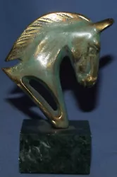 Buy Vintage Hand Made Brass Horse Head Figurine With Marble Base • 100.51£