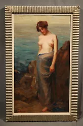 Buy 19th - 20th Century American Elegant Lady In Semi Nude By The Beach • 5,906.21£