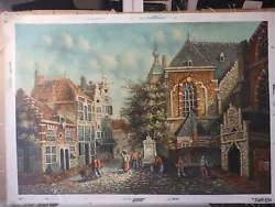Buy DUTCH VILLAGE STREET SCENE Original Reproduction Hand Painted On Canvas 24 X36  • 165.37£