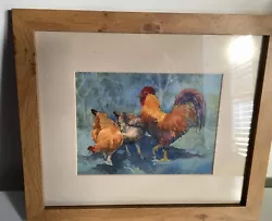 Buy Pam Tippet Watercolour Chickens And Rooster - Original Artwork Framed Signed • 45.99£