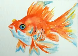 Buy ACEO Gold Fish Pet Art,painting Print,nature Lover Best Gift,home Design  • 35.80£