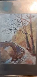 Buy Antique  Watercolour - Rural  River Scene With Figure On Bridge (signed) • 4.99£