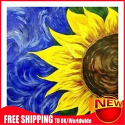 Buy Canvas Painted Oil Paint By Numbers Sunflower DIY Wall Art Modern Bedroom Decor • 6.88£