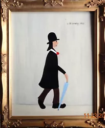 Buy Original Painting After L.s. Lowry  Gentleman With A Blue Umbrells  • 18£