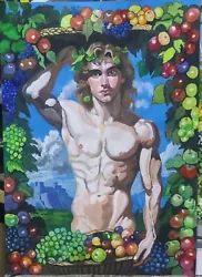 Buy Gay Interest Acrylic On Paper Adonis Man Painting 45 X 32 Cm • 316.52£