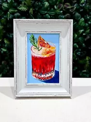 Buy Sangria Cocktail Oil Painting-FRAMED Realism Orange Original Fruity Still Life • 110£