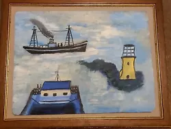 Buy By Albert Thomas Ships Oil Painting Alfred Wallis Albert 90 Now Framed  • 8.99£