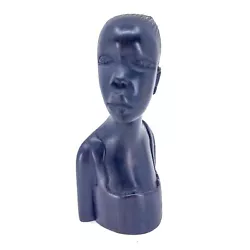 Buy Vintage African Wood Hand Carved Ebony Bust 15cm • 4.99£