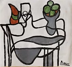Buy Picasso, Spanish Cubist Abstract Oil On Canvas • 51.74£