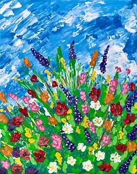 Buy Painting Floral Original Art Impasto Acrylic Painting Flower Small Art Painting • 32.32£