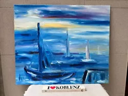 Buy Abstract Art - Oil Picture 60 X 50 Cm Still Life  Sailing Ships  Sign  Jos  - S5 • 68.64£