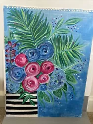 Buy Original Art Acrylic On Paper Flowers In Vase • 25£