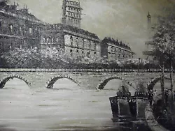 Buy Black White Paris Large Oil Painting Canvas Modern French Cityscape Art France • 21.95£