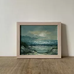 Buy Vintage Oil On Canvas Painting Seascape Seaside Beach Seagulls Scene Framed • 35£