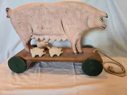 Buy Vintage Folk Art Carved Wood Pig * Ben F. Hoover * Nora Hoover * Outsider Art * • 405.45£
