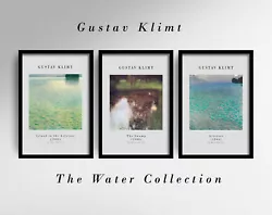 Buy Set Of 3 Water Prints By Gustav Klimt, Attersee Painting, Island Art Poster • 199£