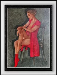 Buy Haydar EKINEK   Red Socks  Paintings On Canvas Original Signed Certificate 40x50 • 5,800£
