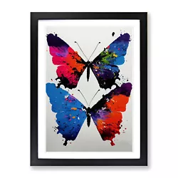 Buy Two Butterflies Painted No.3 Abstract Wall Art Print Framed Picture Poster • 24.95£