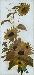 Buy 26  X 12  Antique White Glass Wall Plaque Sunflower Painting Art Flower • 78.55£