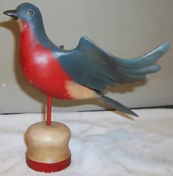 Buy Carved & Painted Folk Art Blue Bird Signed Joseph A. Santangelo '92 • 165.36£