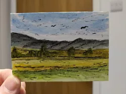 Buy ACEO Landscape Mountains Original Watercolour Painting Small 4 • 3.50£