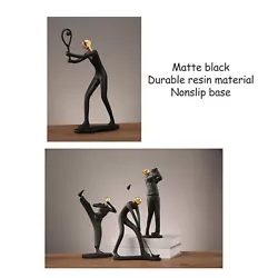 Buy Resin Figurine Statue Golfer Decoration Sculpture Arts Gifts Black • 16.87£