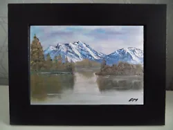Buy On The Edge Of Autumn, Mountain Landscape, Lake, Bob Ross Style Art Framed Print • 14.99£
