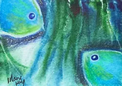 Buy Watercolor ACEO Original Painting By Mary King - Fish • 3.31£