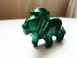 Buy Hand-carved African Malachite Lion, Lapidary Green Gemstone, Collectable Animal • 26.13£