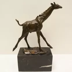 Buy Art Nouveau Style Statue Sculpture Giraffe Wildlife Art Deco Style Bronze Signed • 115.43£