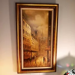Buy Vintage Original Mid Century Oil Painting  Shades Of Gold  Signed I. Costello  • 573.58£