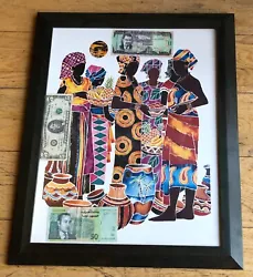 Buy Large Weird Quirky Abstract Art With Currency Notes What A Unusual Find Wow • 15£