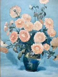 Buy Olive Higginbottom Large Signed Antique Watercolour Painting Flower Vase No. 29 • 83£