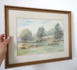 Buy Countryside Forest Landscape, Watercolor Painting By  D. Watson  37x47cm VINTAGE • 24£