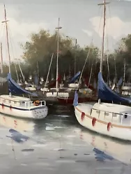 Buy Oil Painting’Flotilla Sailing’ Signed Boats • 45£
