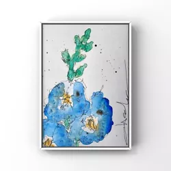 Buy Hollyhock Art Hollyhock Flower Painting Watercolor Blue Flowers Art Hand Painted • 20.67£