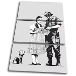 Buy Banksy Painting Stop Search TREBLE CANVAS WALL ART Picture Print VA • 34.99£