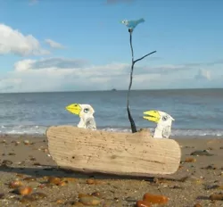 Buy Driftwood Sculpture-seagulls Sailing With Bluebird .Amazing Textures  • 23£