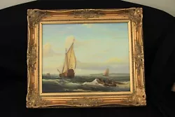 Buy  Stunning Original Oil On Canvas Maritime Scene In Gilt Frame, Signed E Ponthier • 395£
