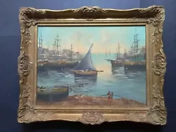 Buy Early 20th Century Maritime Oil Painting, Boats, Sea, Harbour, Fishing, Signed • 250£