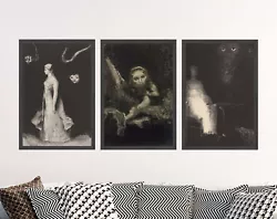 Buy Spooky Set Of 3 Etchings By Odilon Redon Ghost Spirit Art Print Painting Poster • 199£