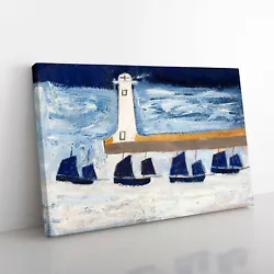 Buy Four Luggars And A Lighthouse By Alfred Wallis Canvas Wall Art Print Framed • 24.95£