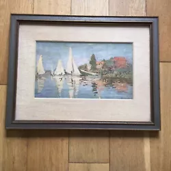 Buy Old Vintage Early Mid 20th Century Framed Regatta Argenteuil Print Claude Monet • 28£