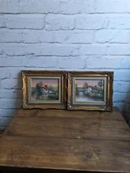Buy Pair Of Framed Landscape Oil Paintings In Ornate Vintage Gold Frames • 85£