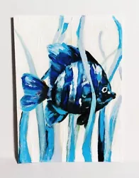Buy Angel Fish In Sea Grass ACEO Original Animal PAINTING By Leslie Popp • 3.31£