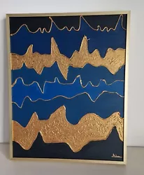 Buy Original Acrylic Painting On Canvas - Navy+Gold • 55£