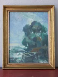 Buy Oil On Isorelle Signed Umiglia The Boat 65x50 • 108.32£