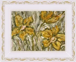 Buy Golden Daffodils Oil Painting On Canvas Framed Narcissus Art Muted Tonalism Art • 142.24£
