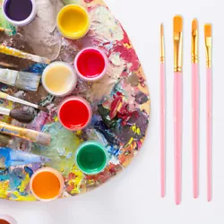 Buy 10pcs Artist Paintbrushes Professional DIY Set For Oil Watercolor (Peach) • 5.03£