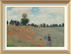 Buy Vintage Art Print By CLAUDE MONET - WILD POPPIES Red Poppy Landscape • 1.35£